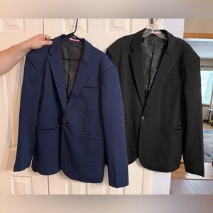 Men's Black and Blue travel wrinkle free sport coats